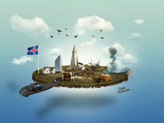 fliegende Insel
